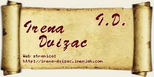 Irena Dvizac vizit kartica